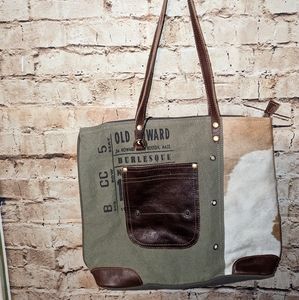 Leather Pocket Tote Bag